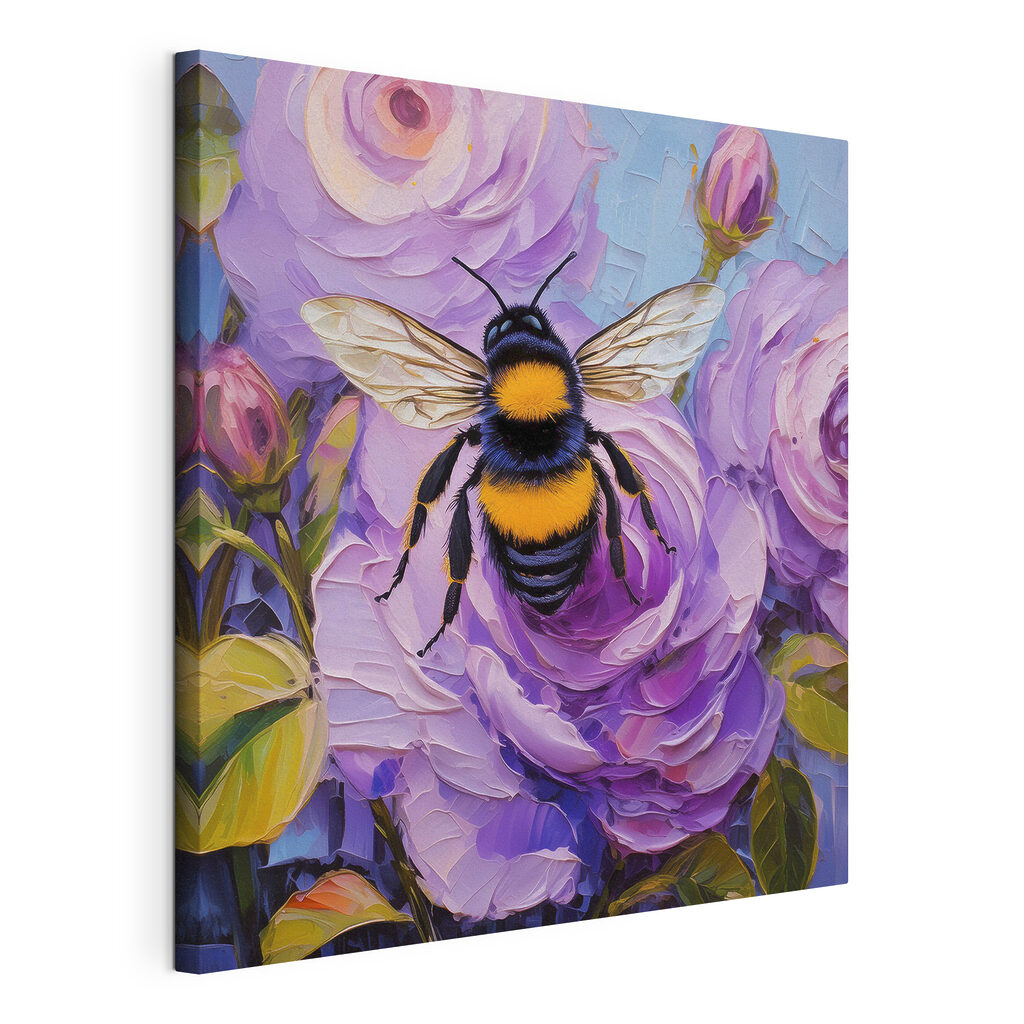 Hommel spreidt zijn vleugels, gespannen canvas met doorlopende rand