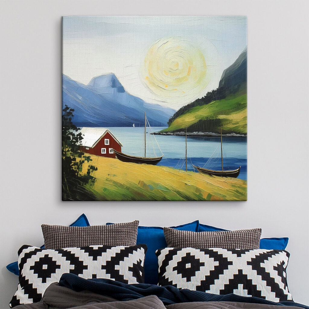 Rood huis aan fjord — interieur 4