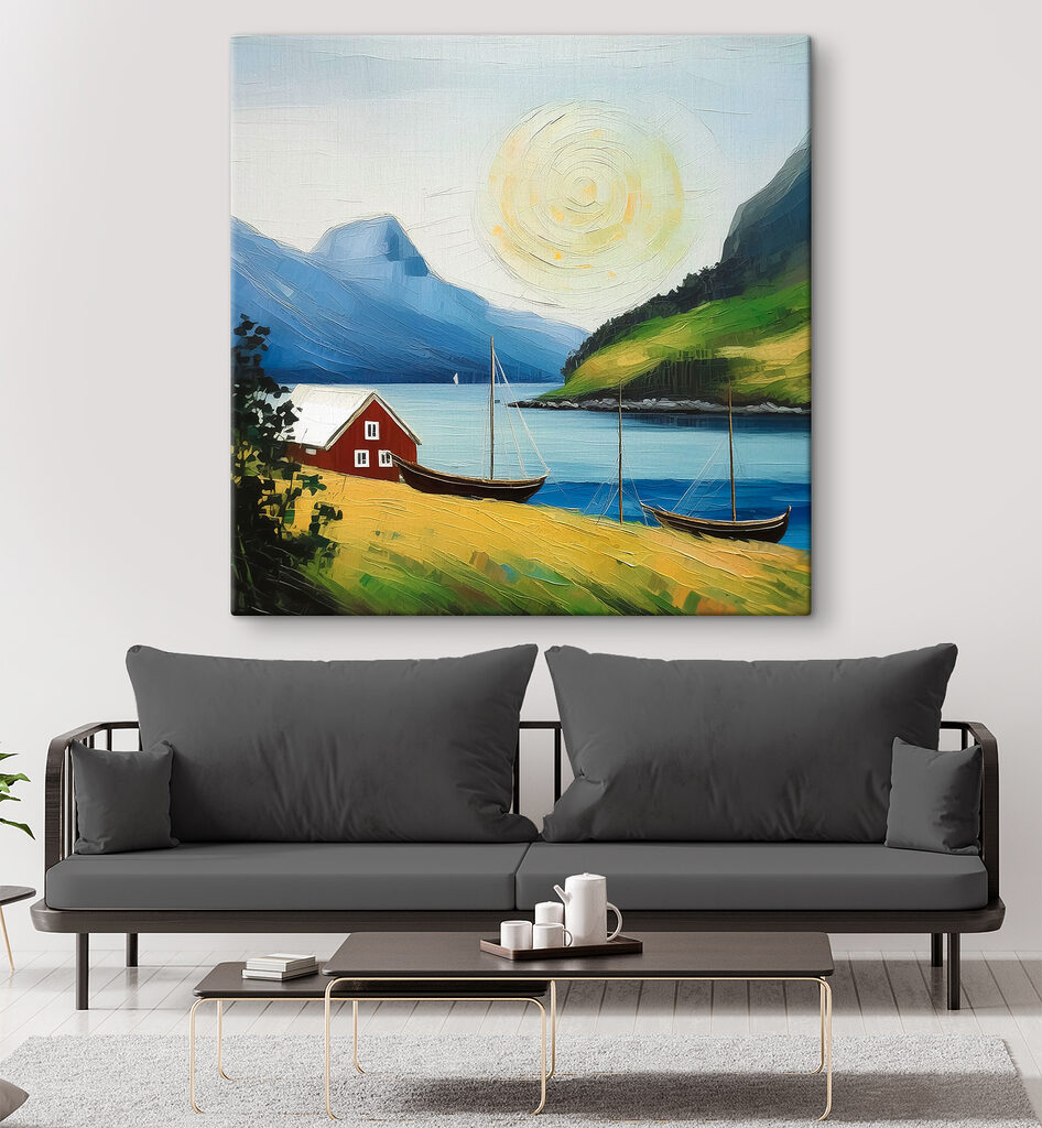 Rood huis aan fjord — interieur 2