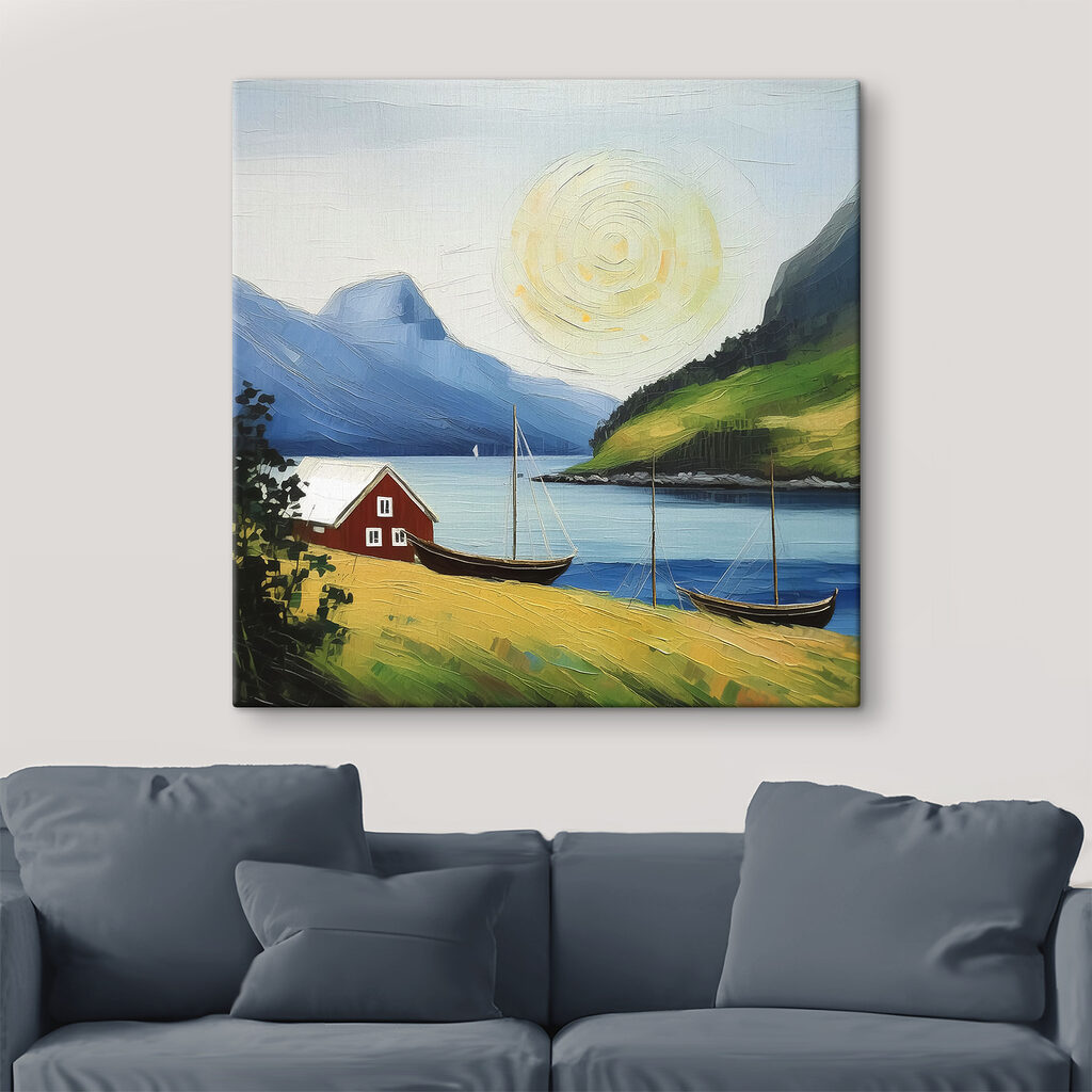 Rood huis aan fjord — interieur 3