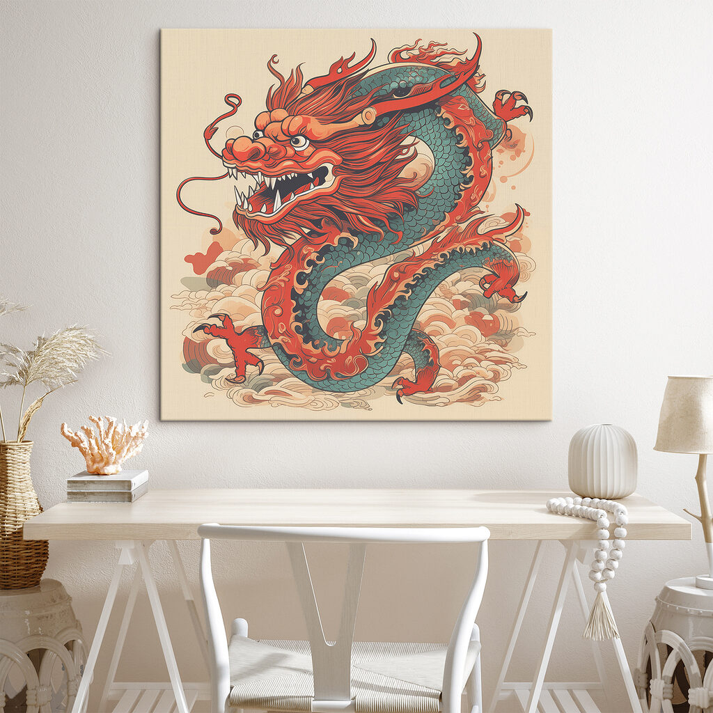 Draak tussen krullende wolken — interieur 2