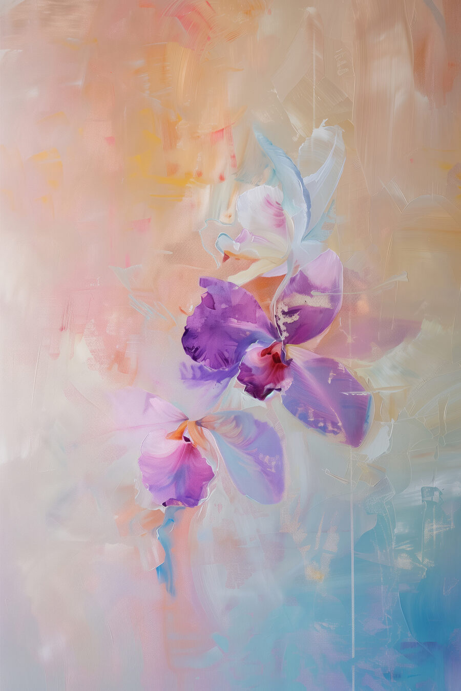 Orchidee in een pastelwaas — volledig ontwerp