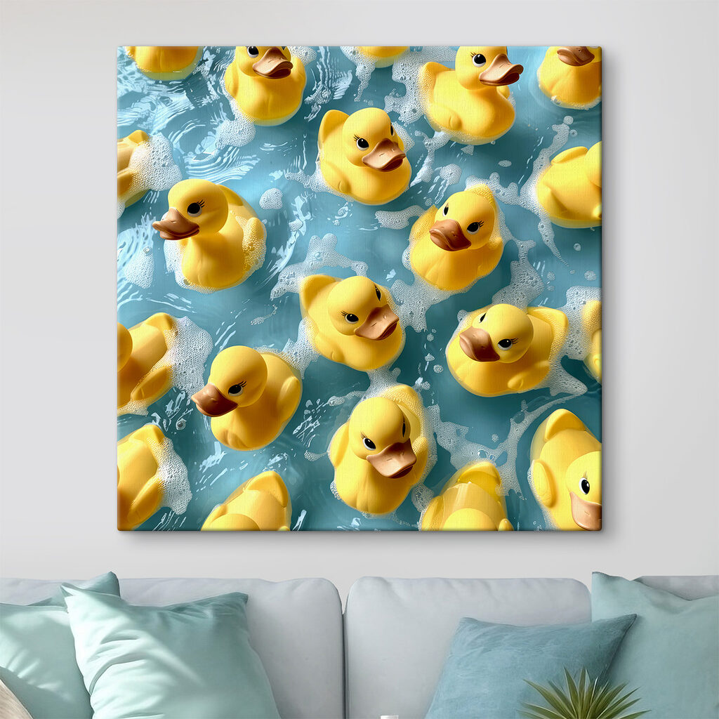 Badeendjes op blauw water — interieur 2