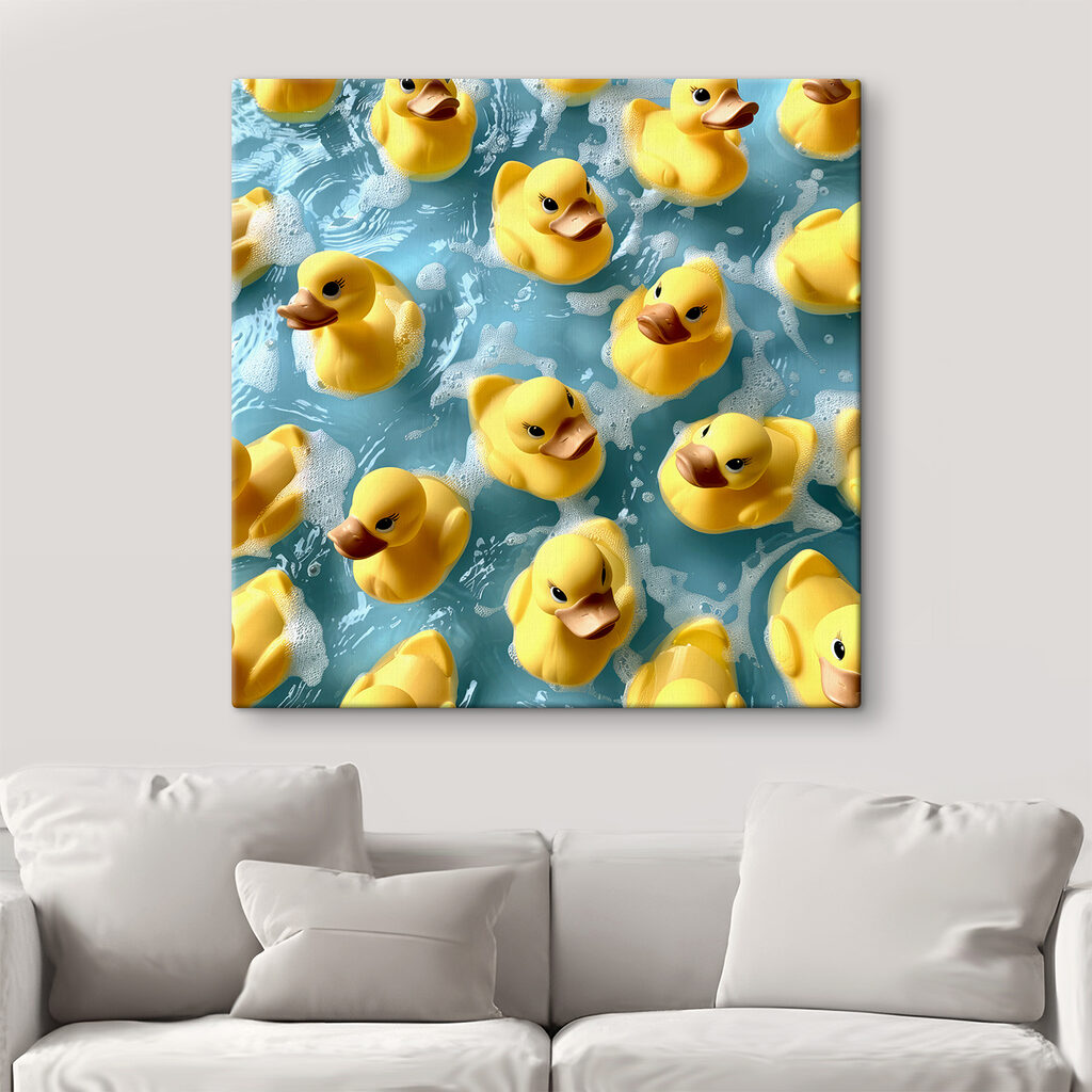 Badeendjes op blauw water — interieur 3