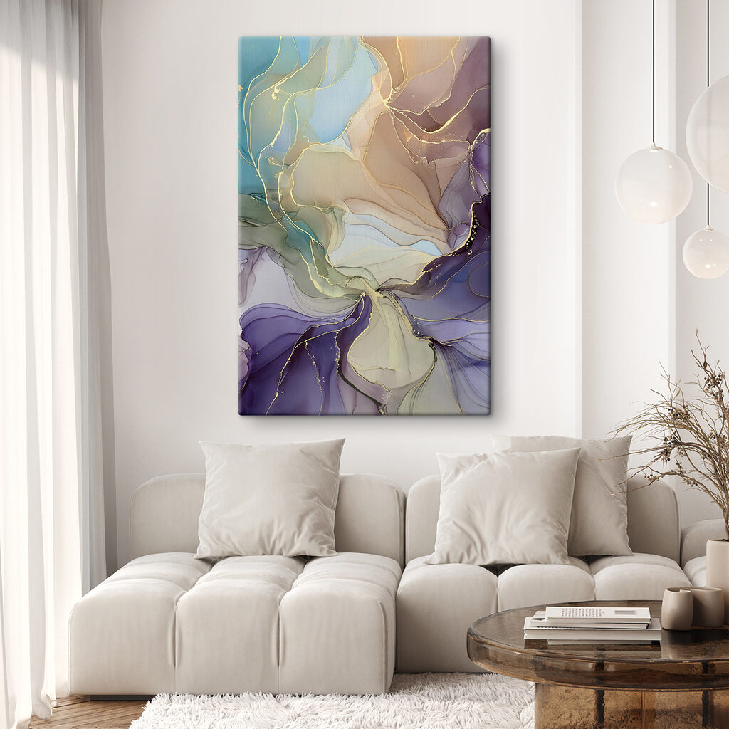 Gouden lijnen door lila — interieur 2
