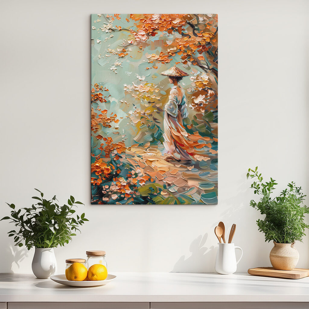 Wandelen tussen oranje bladeren — interieur 1
