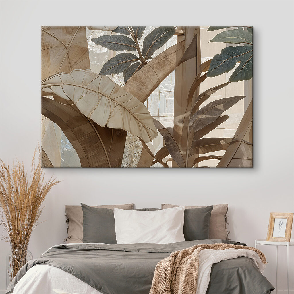 Tropische bladeren in bruintinten — interieur 1