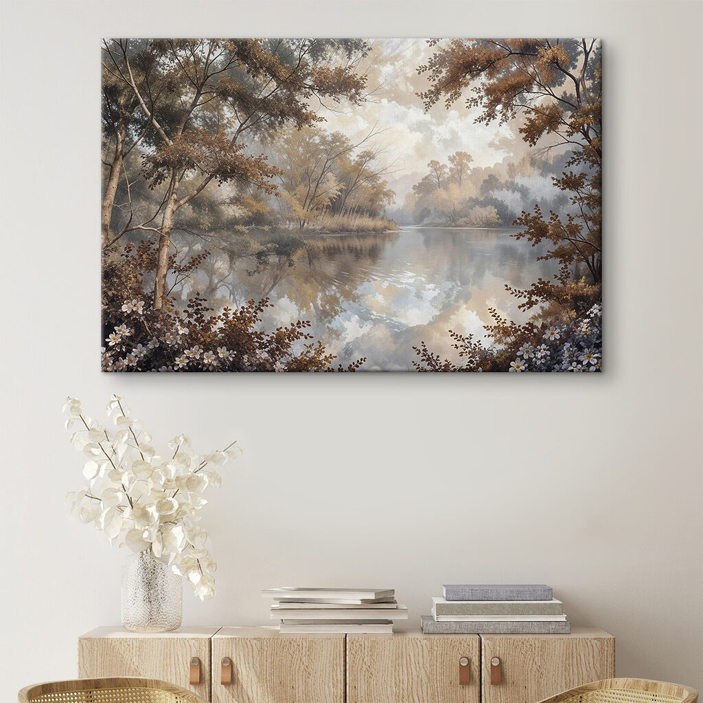 Bomen rond een spiegelmeer — interieur 2
