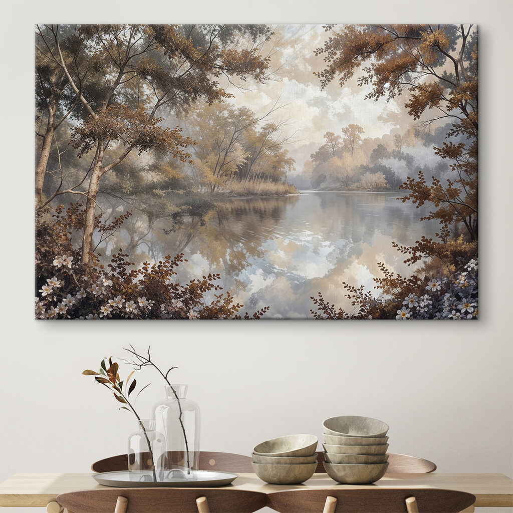 Bomen rond een spiegelmeer — interieur 1