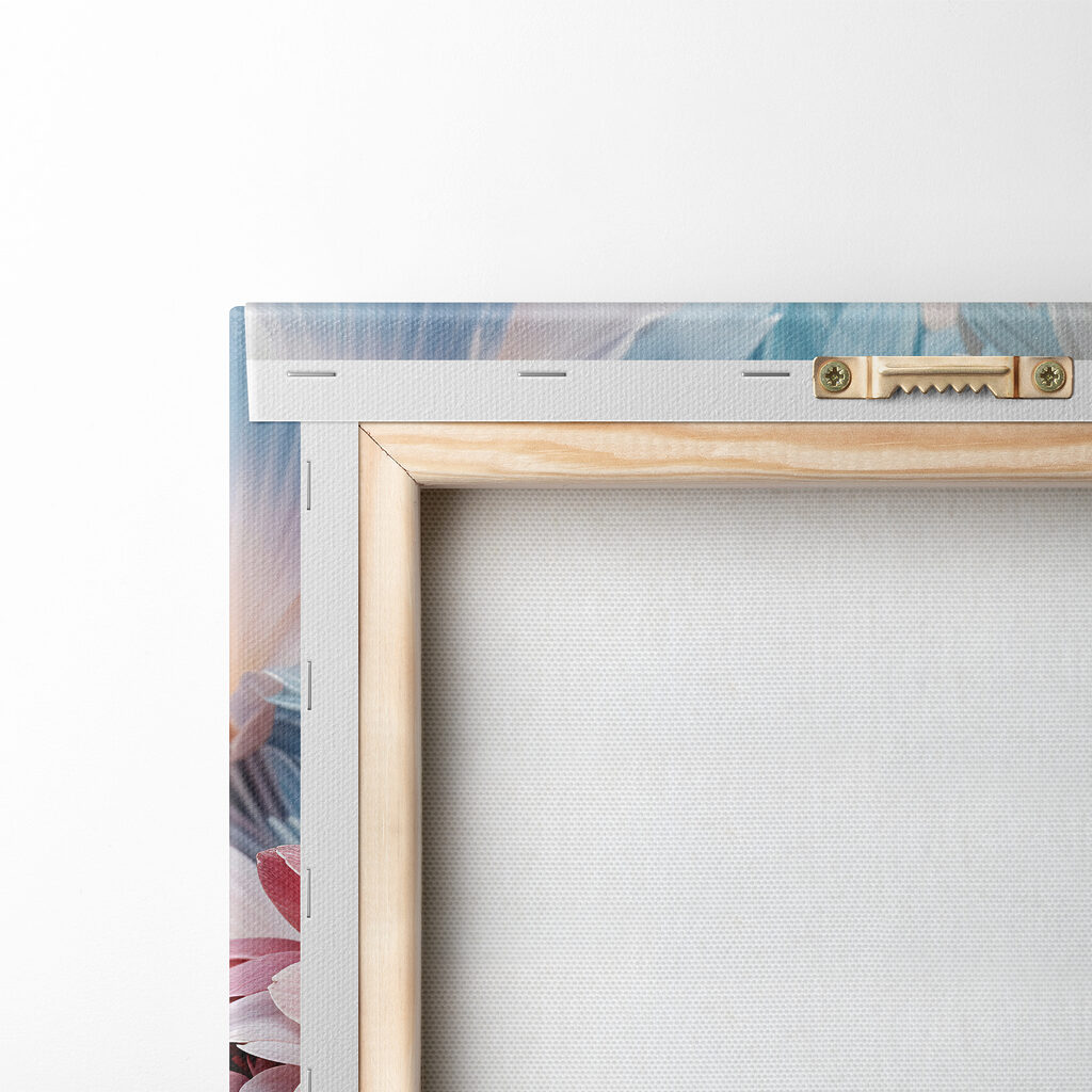 Roze pioenrozen tussen blauw — achterkant