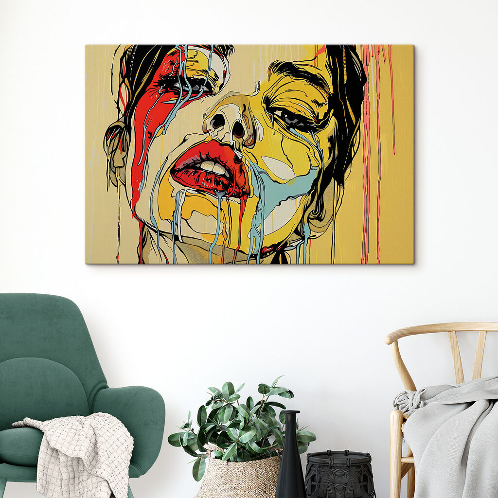Een gezicht in kleurbanen — interieur 1