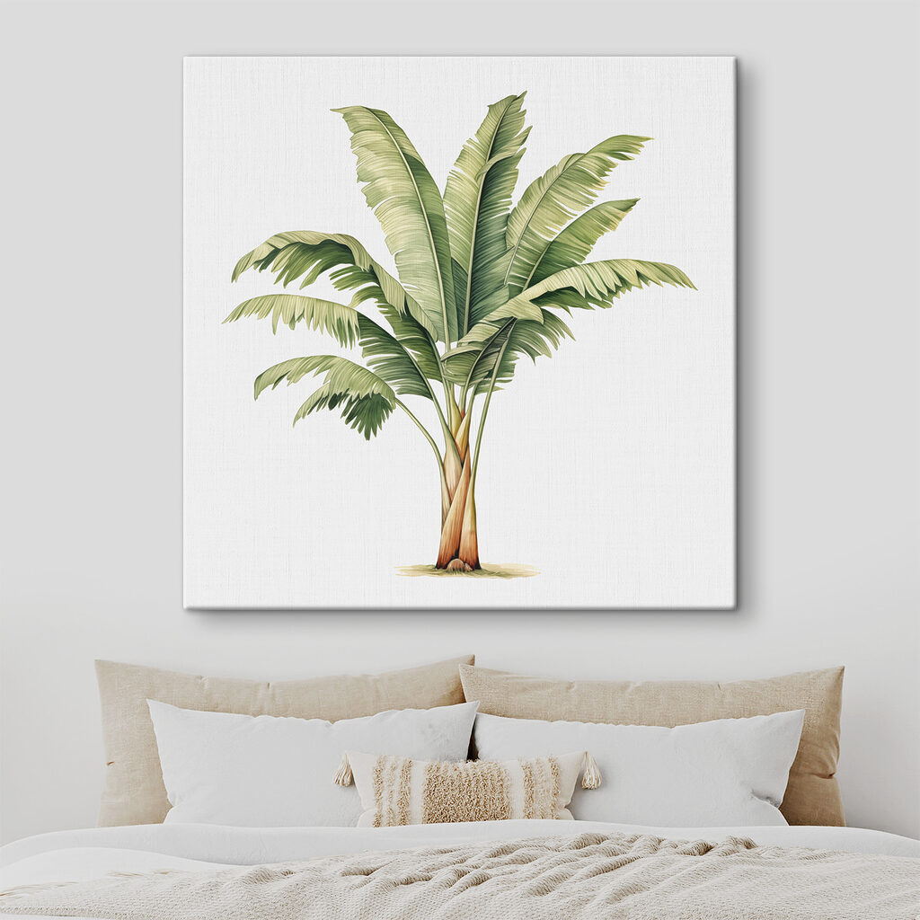 Bananenbladeren in fijne aquarel — interieur 1