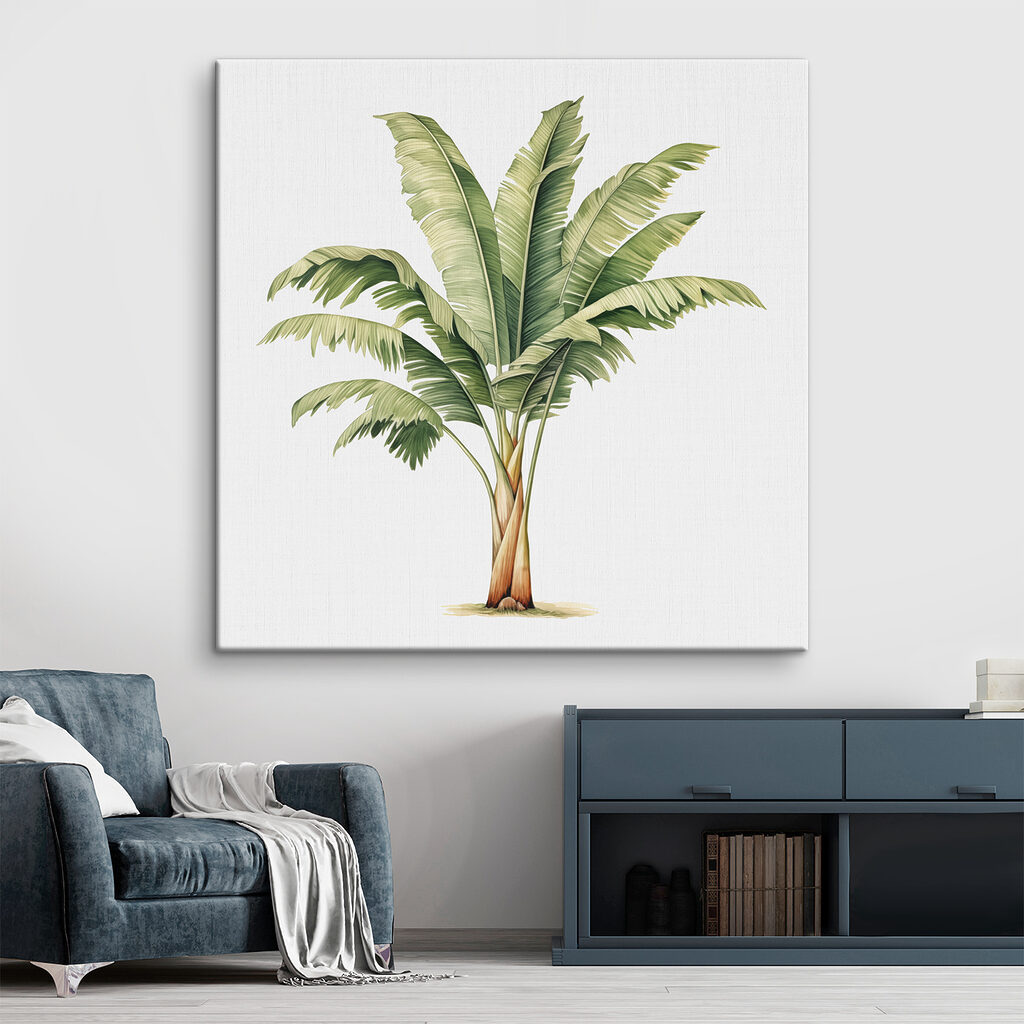 Bananenbladeren in fijne aquarel — interieur 2