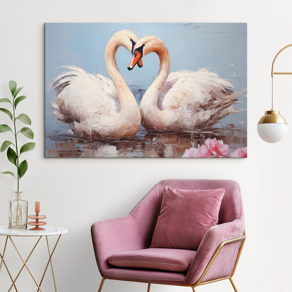 Zwanen vormen een hart — interieur 1
