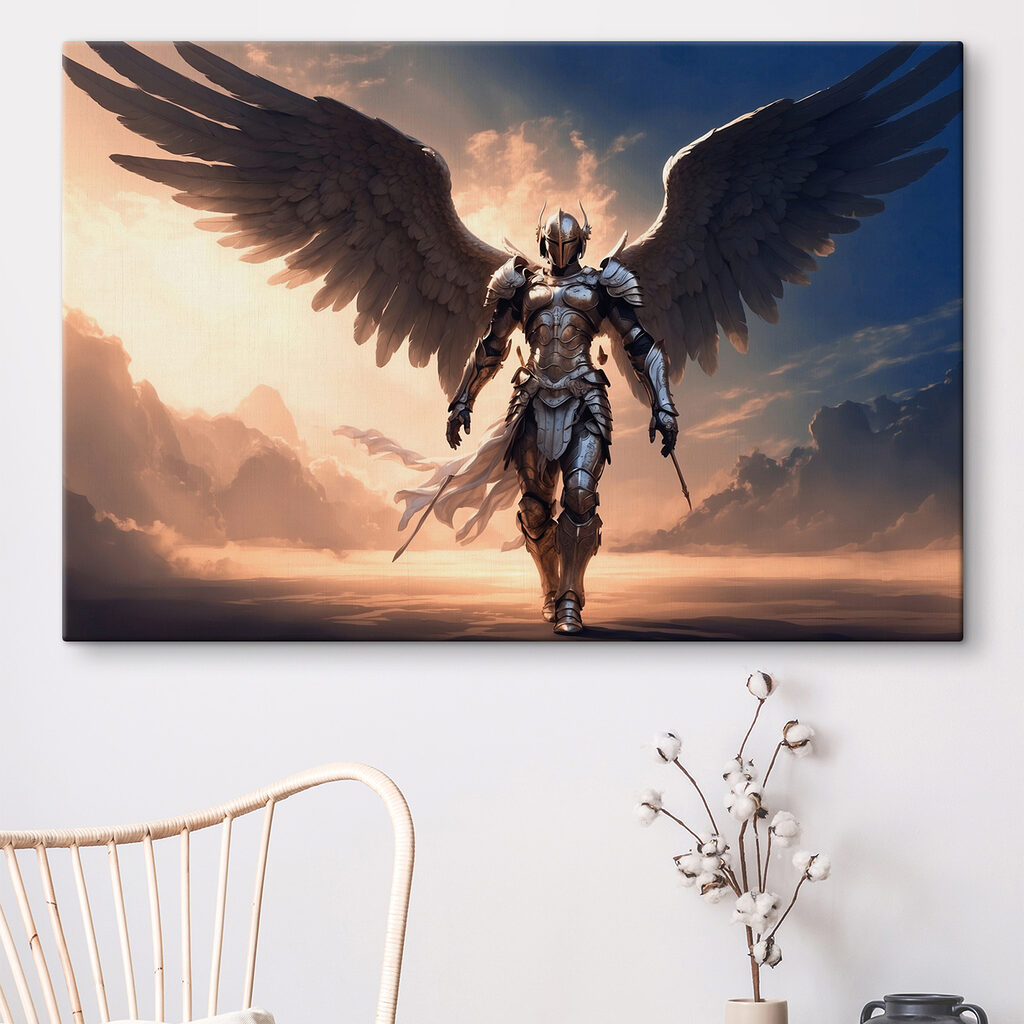 Gevleugelde krijger bij avondlicht — interieur 2
