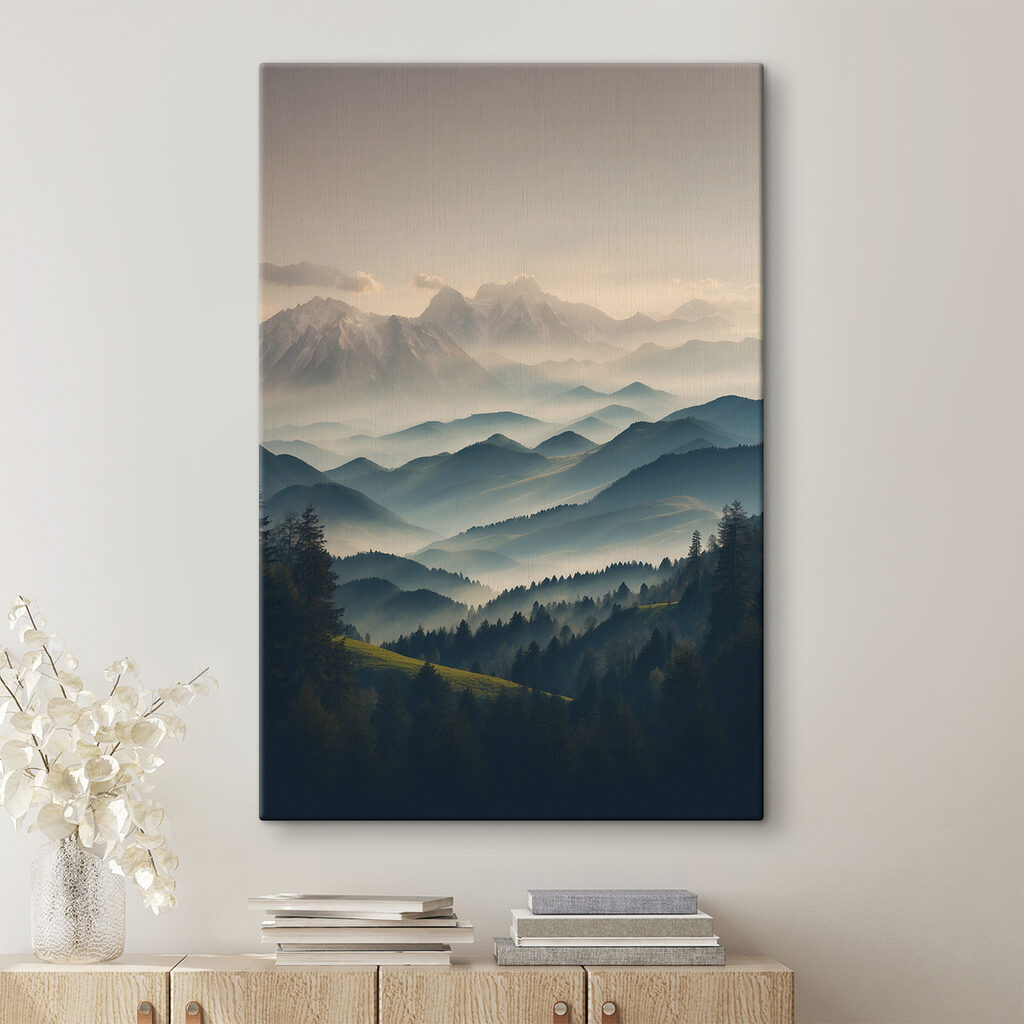 Bergruggen in een ochtendwaas — interieur 1