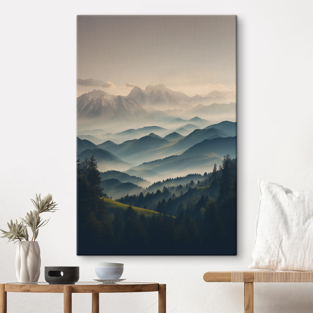 Bergruggen in een ochtendwaas — interieur 3