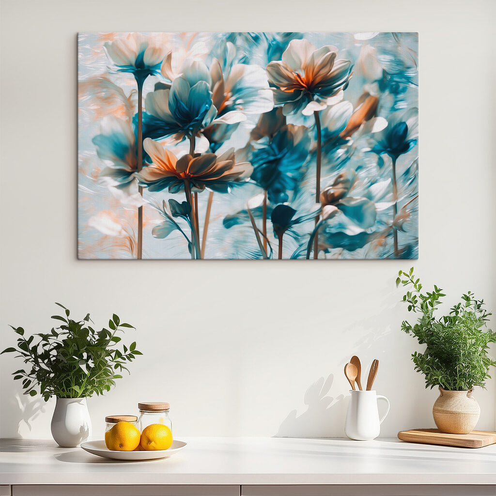 Blauwe bloei op stelen — interieur 3