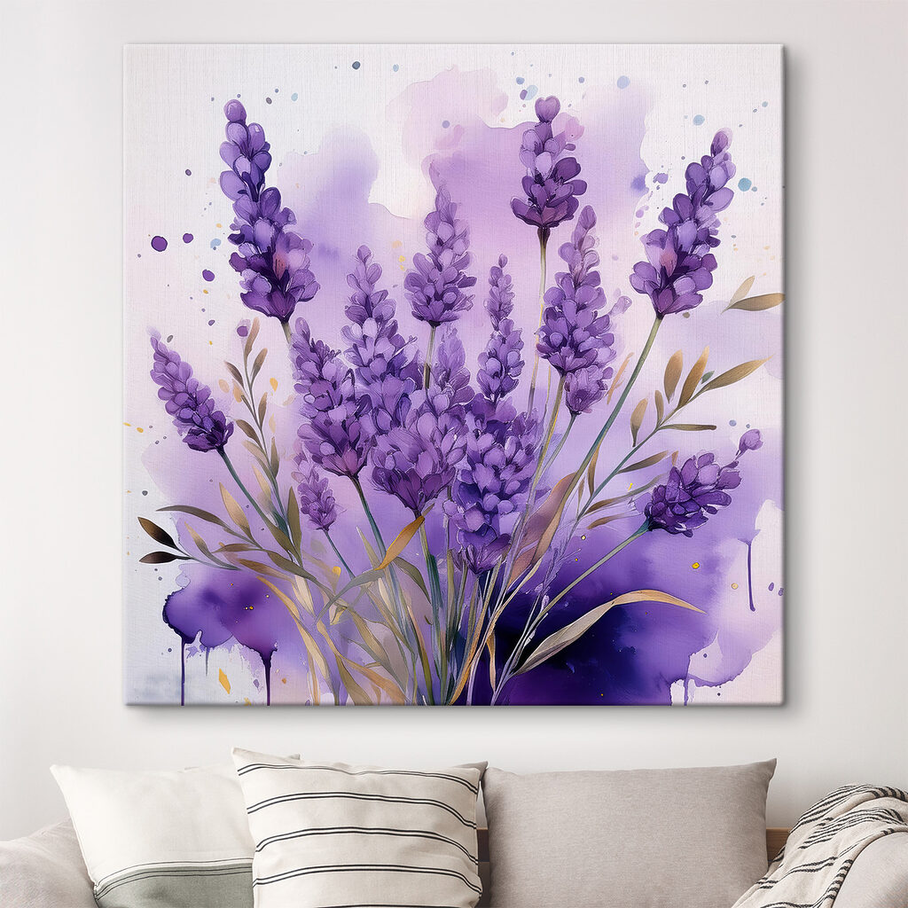 Lavendel in paarse aquarel — interieur 1