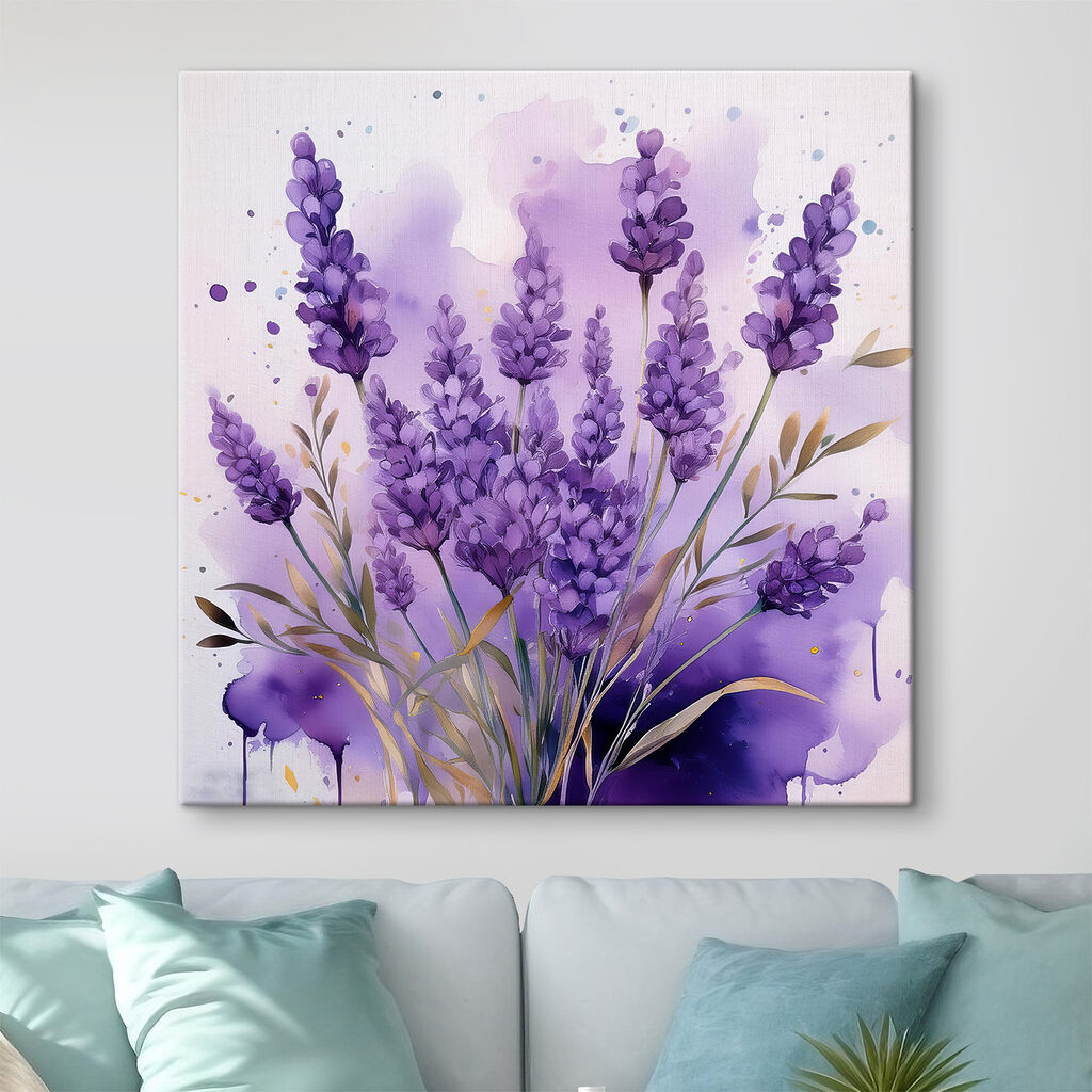 Lavendel in paarse aquarel — interieur 2