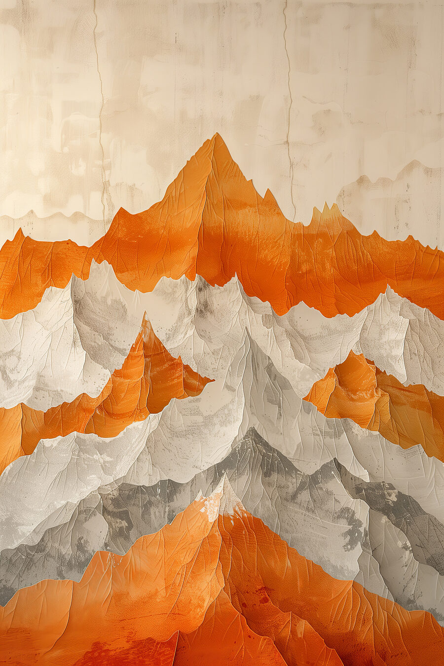 Oranje bergtoppen in lagen — volledig ontwerp