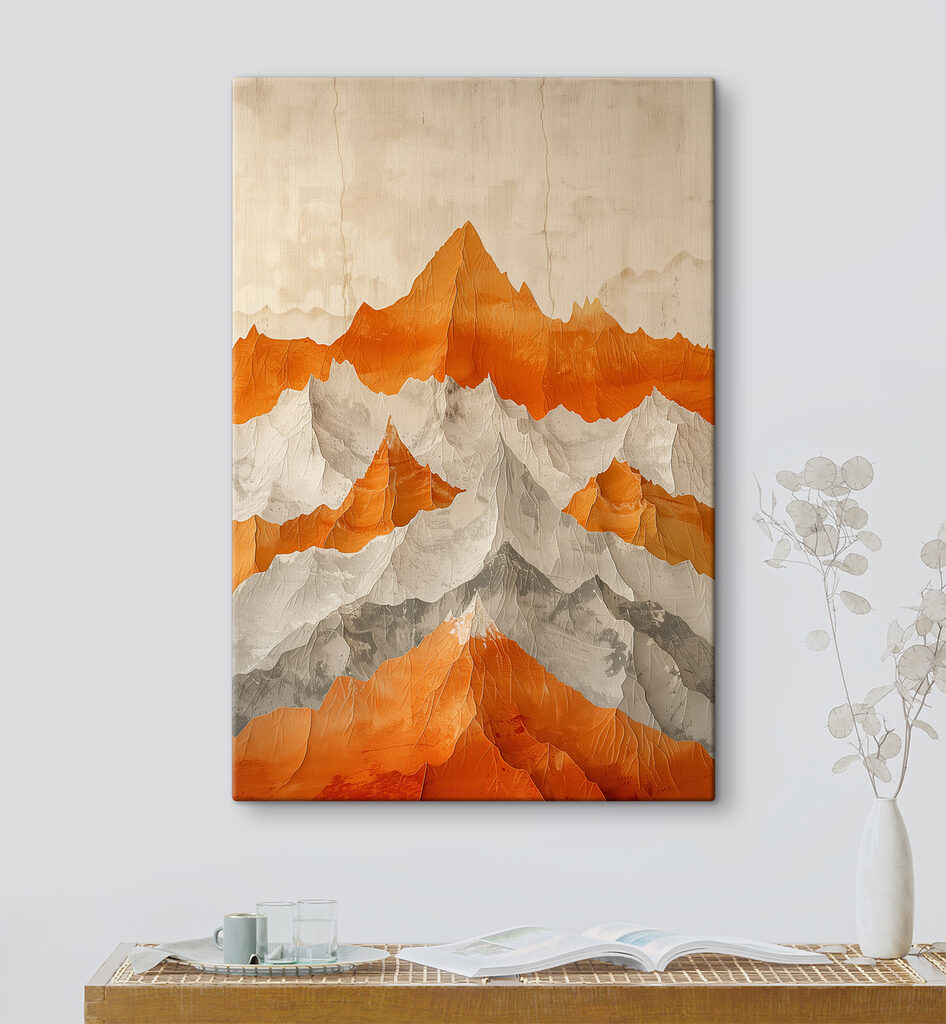Oranje bergtoppen in lagen — interieur 1