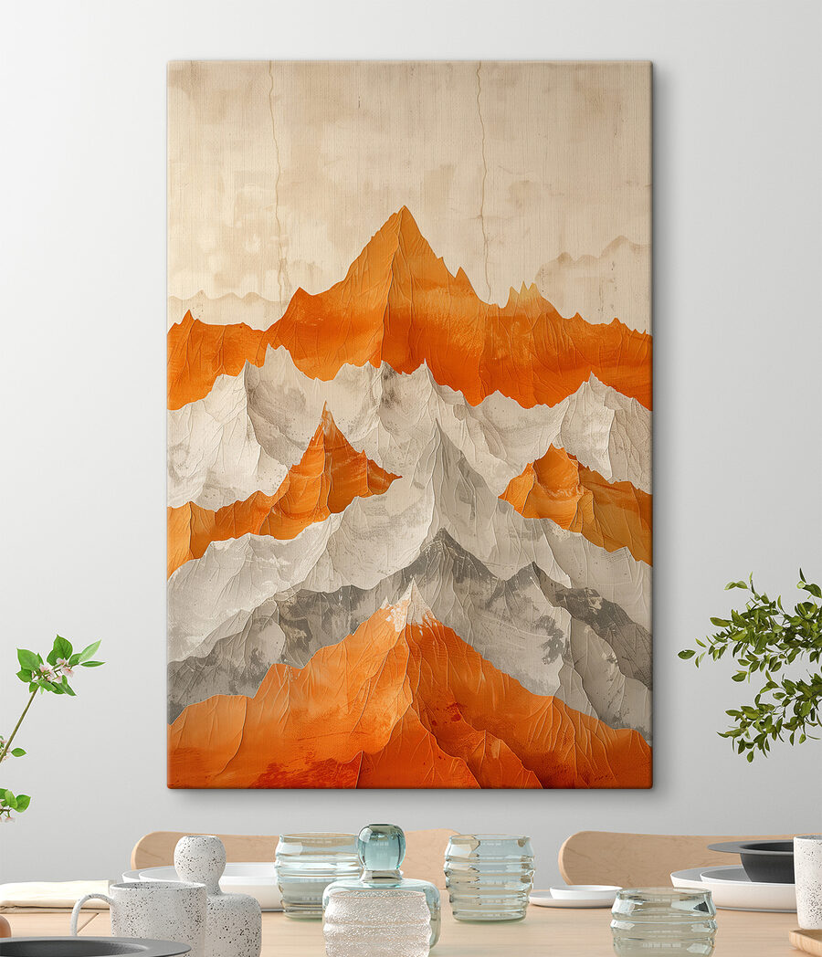 Oranje bergtoppen in lagen — interieur 3