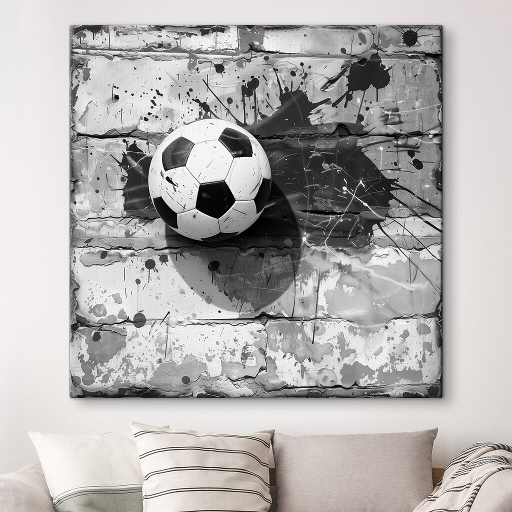 Voetbal op verweerde stenen — interieur 1