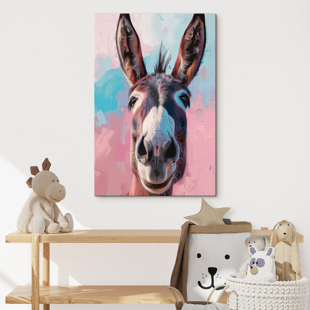 Ezel tegen roze verf — interieur 1