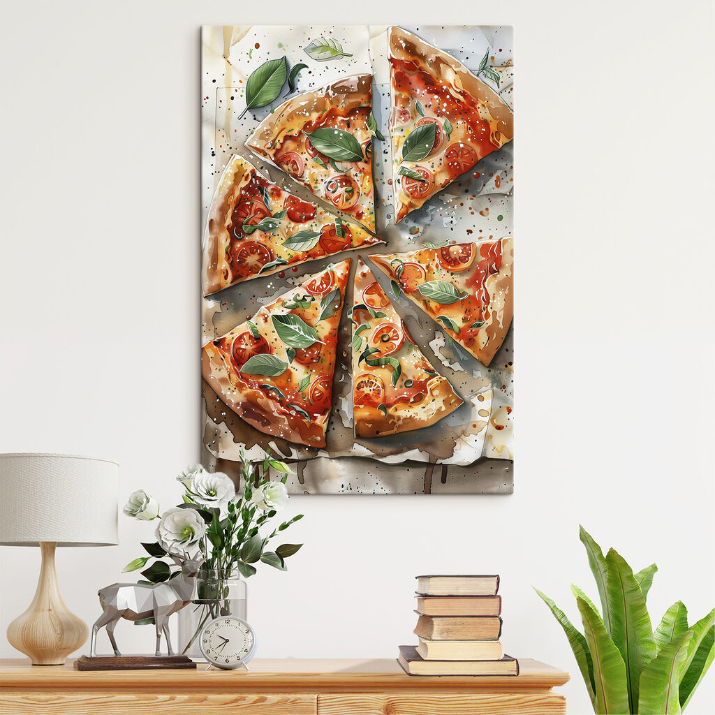 Pizzapunten naast basilicum — interieur 2