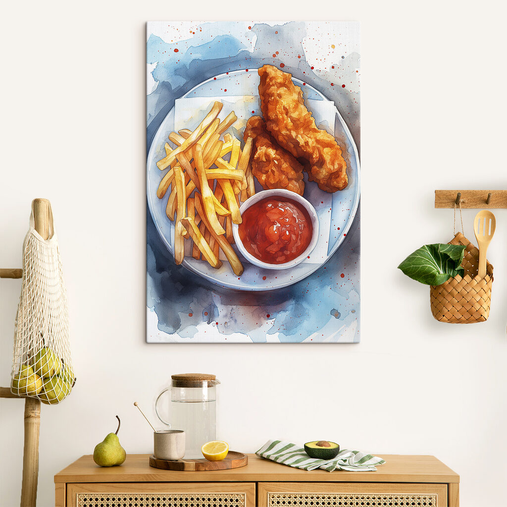 Frietjes naast krokante vis — interieur 1