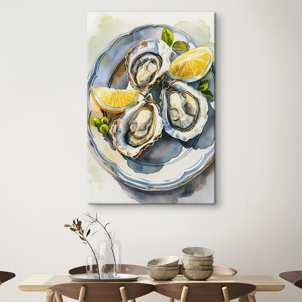 Drie oesters op blauw — interieur 3