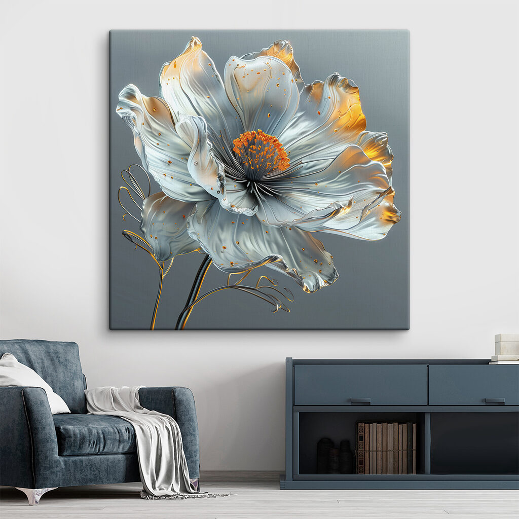 Een bloem in zilverblauw — interieur 2