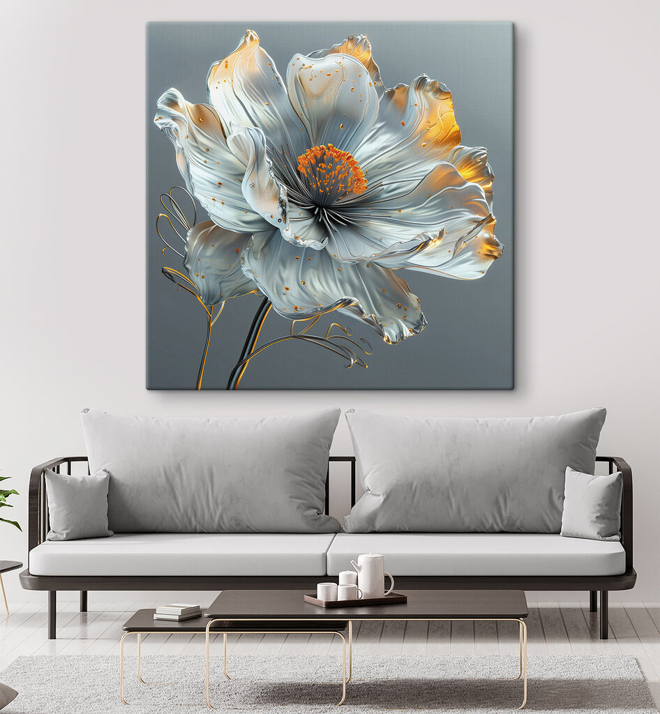 Een bloem in zilverblauw — interieur 3