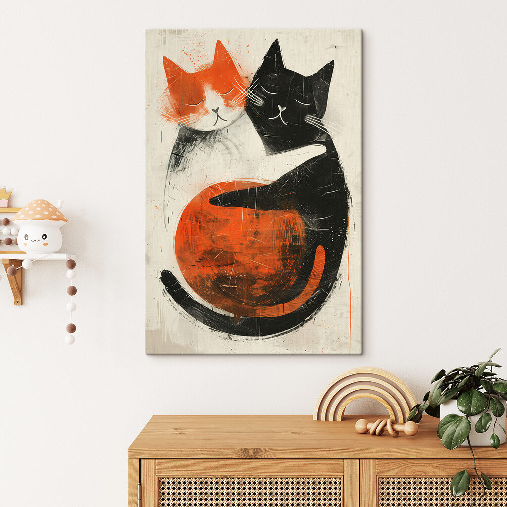 Twee katten in omarming — interieur 3