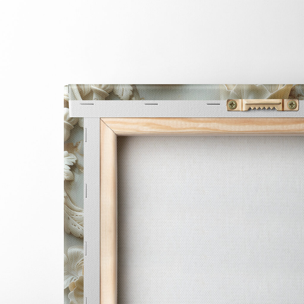 Witte bloemen in sierlijst — achterkant