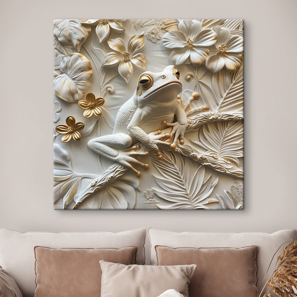 Kikker tussen witte bloemen — interieur 2