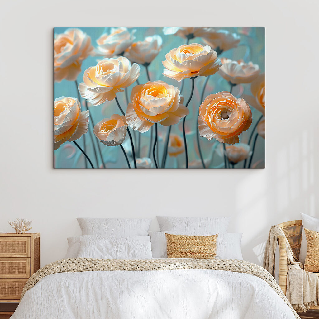 Groep bloemen op stelen — interieur 1
