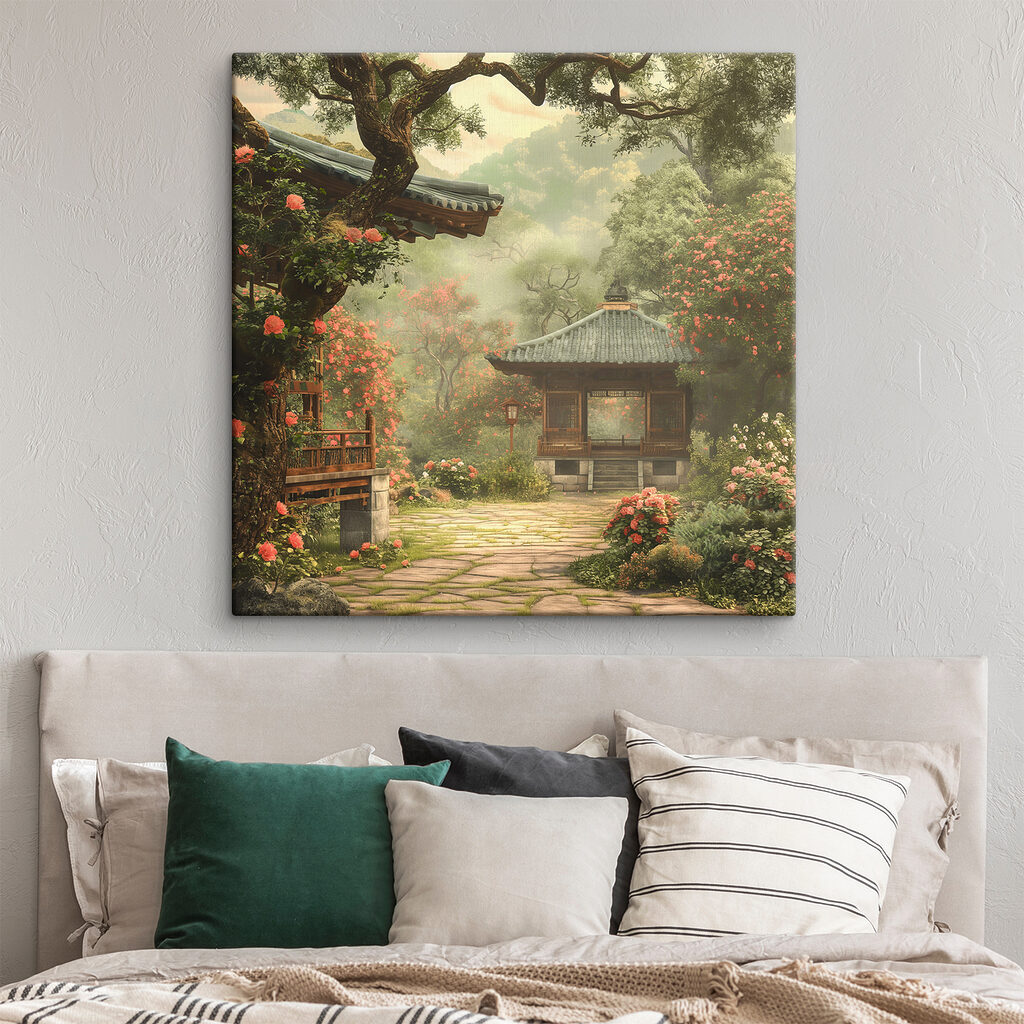 Tuin met prieel en bomen — interieur 1