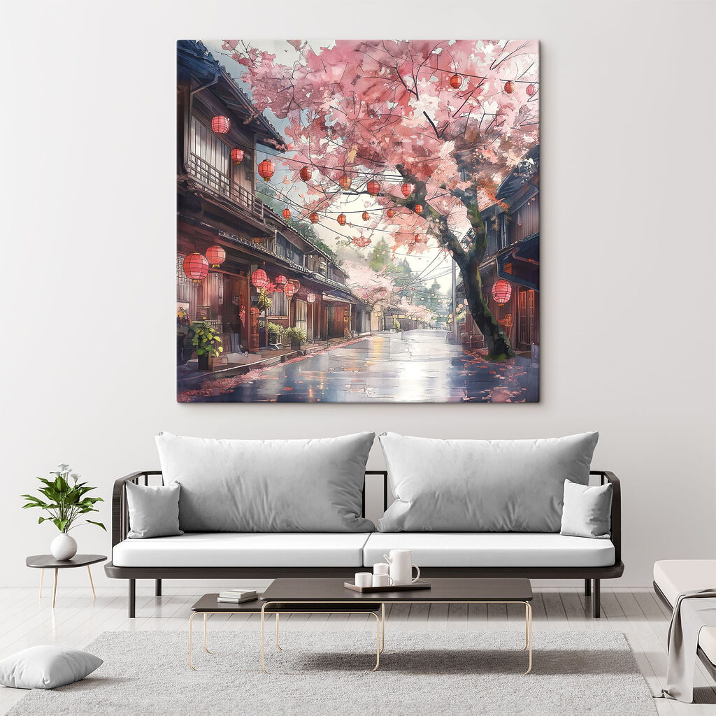 Bloesem boven rode lantaarns — interieur 3