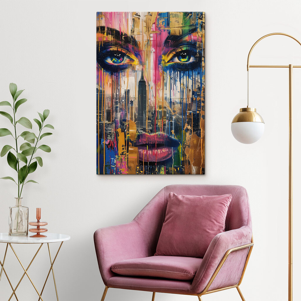 Haar ogen achter verfstrepen — interieur 2