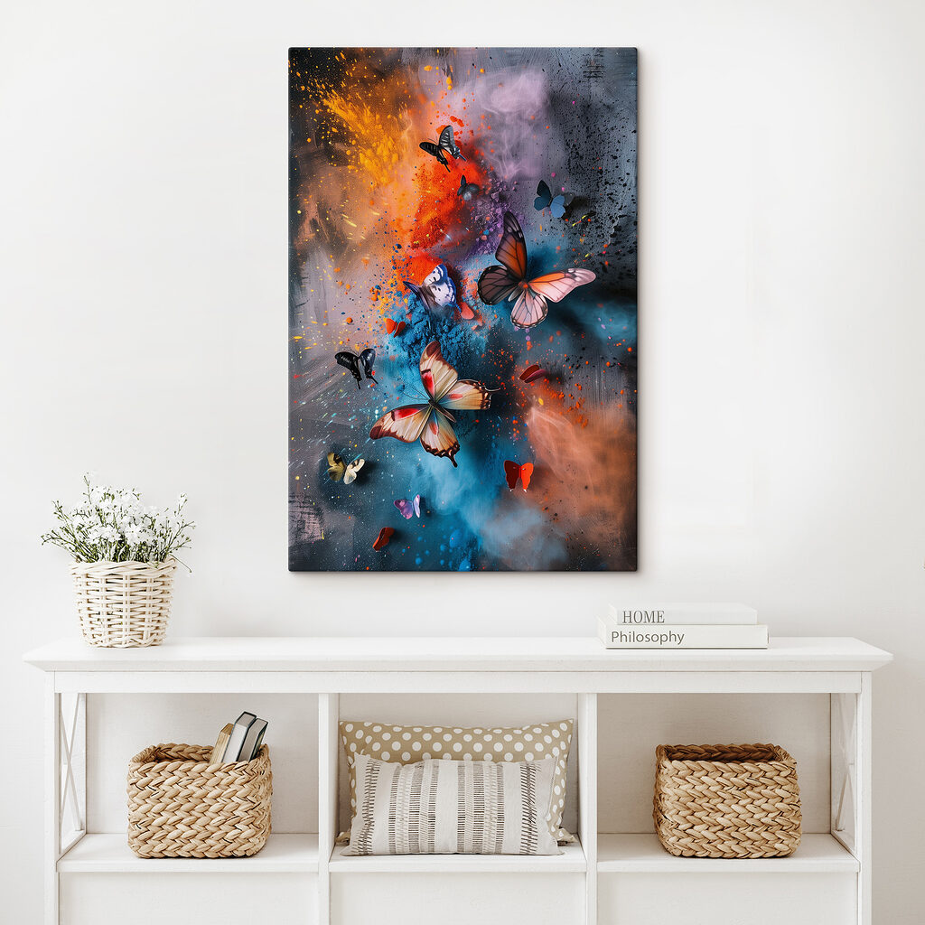Vlinders door gekleurde nevel — interieur 1