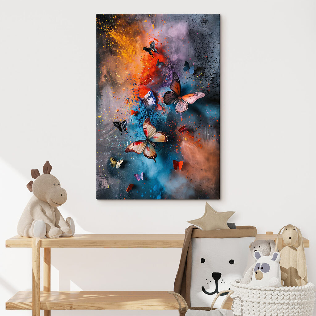 Vlinders door gekleurde nevel — interieur 2