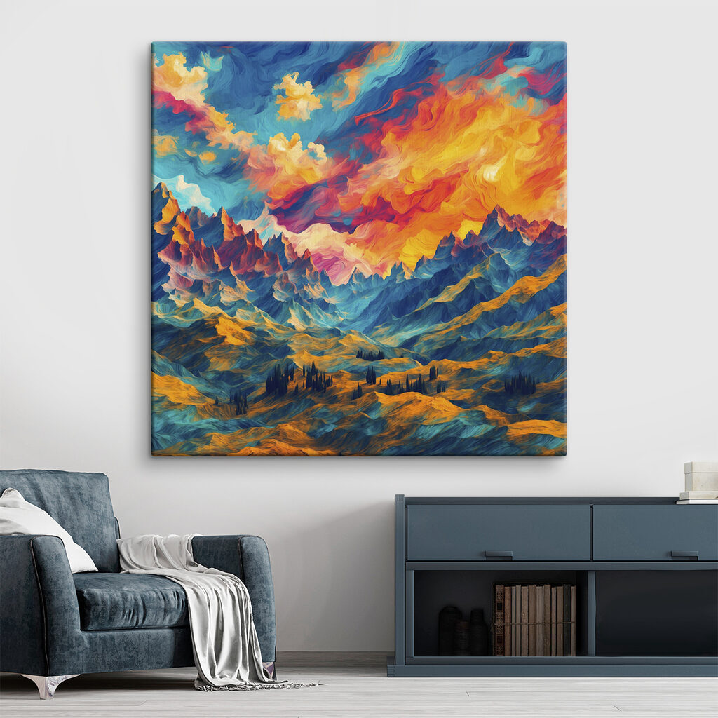 Bergen onder vlammende kleurwolken — interieur 2