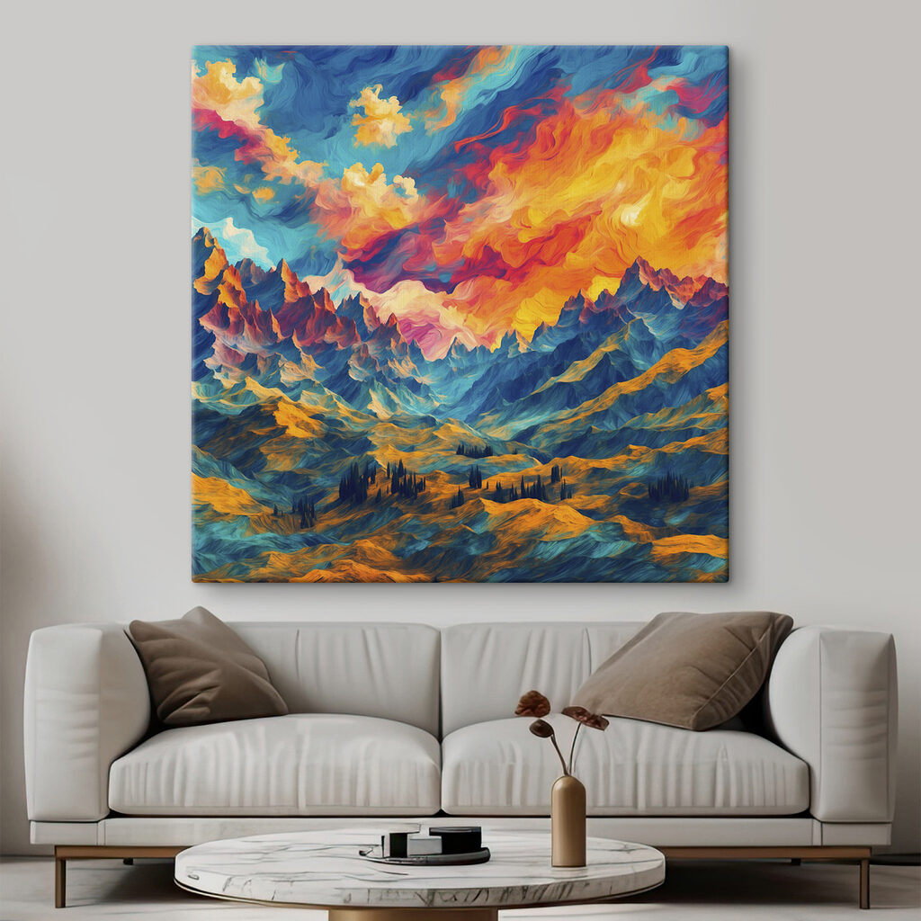 Bergen onder vlammende kleurwolken — interieur 3