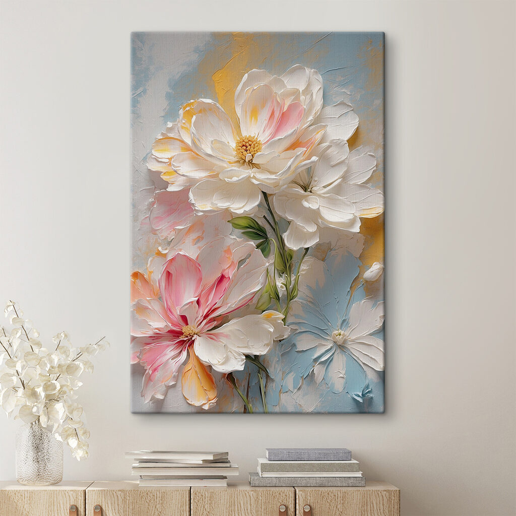 Bloemblaadjes in roze avondlicht — interieur 1