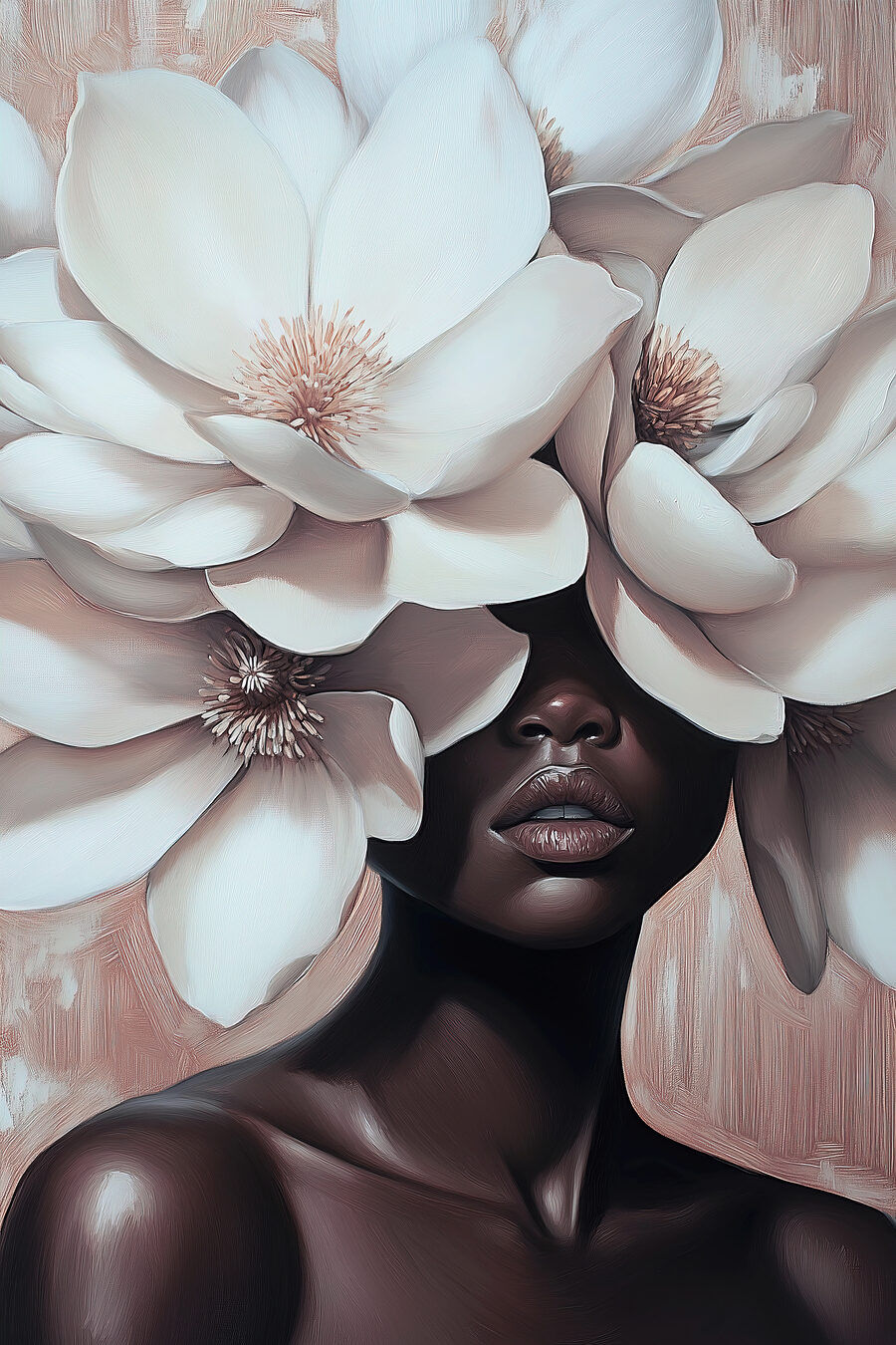 Bloemen verbergen haar ogen — volledig ontwerp