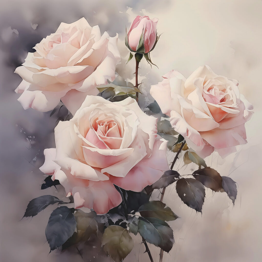Groep roze rozen — volledig ontwerp