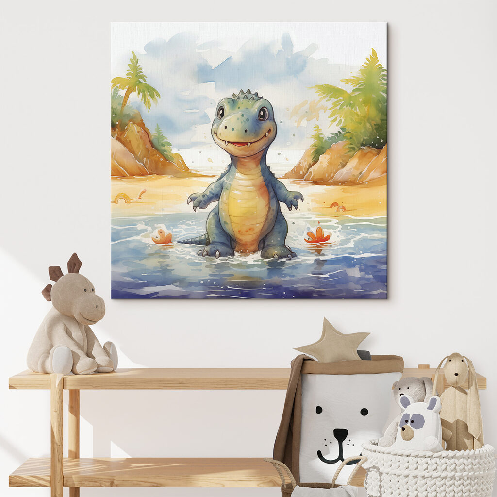 Dinosaurus in een strandbad — interieur 1
