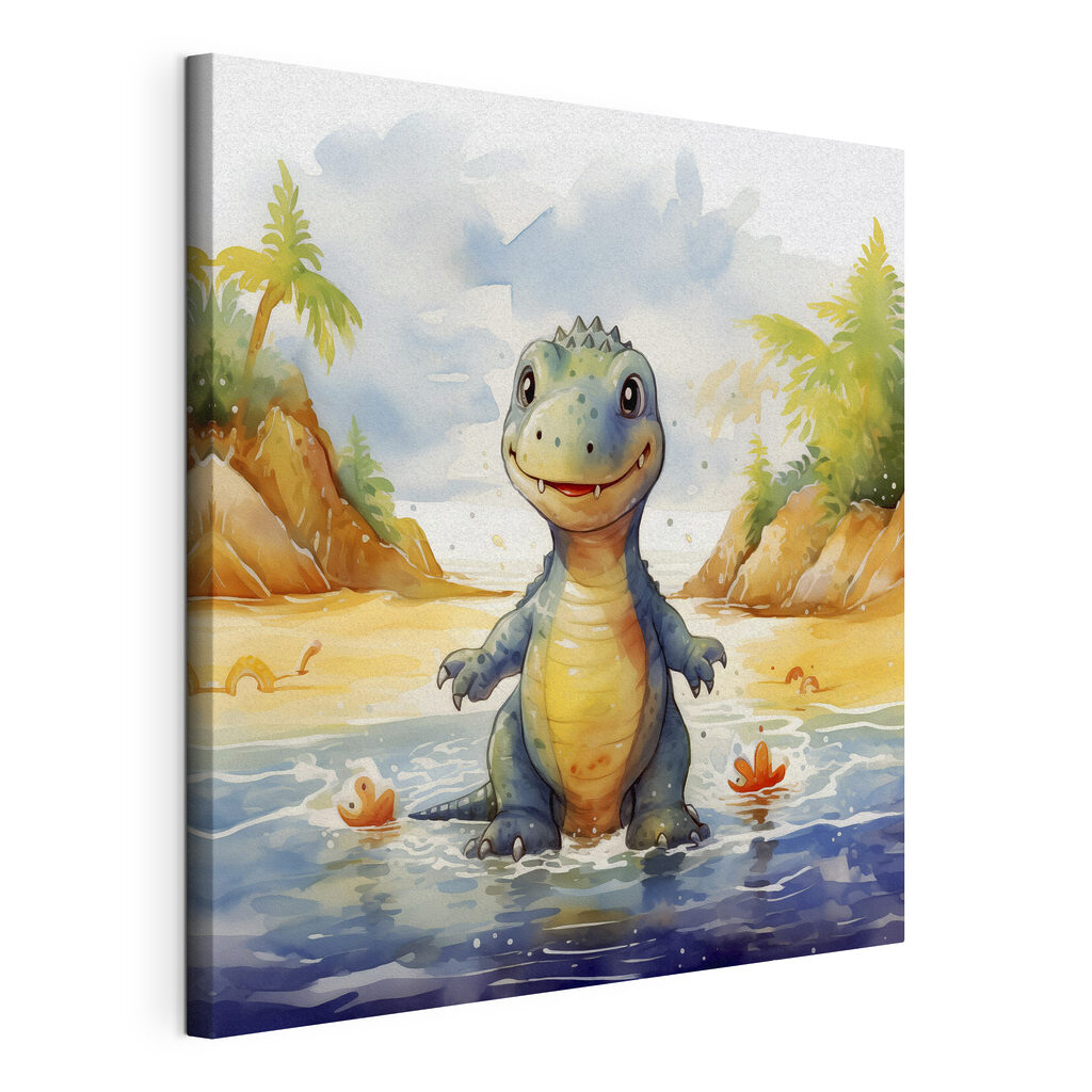 Dinosaurus in een strandbad — productweergave